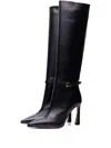 Poche Paris Buckle Pointed-toe Boots In Black