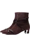Poche Paris Buckle-strap Boots In Brown