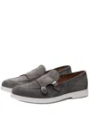Poche Paris Buckle Strap Monk Shoes In Gray