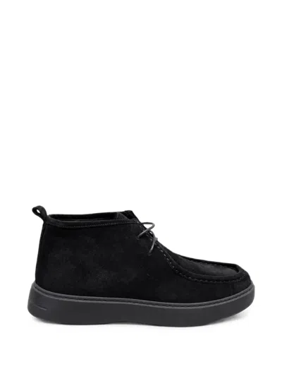 Poche Paris Cipele Lace-up Suede Boots In Black