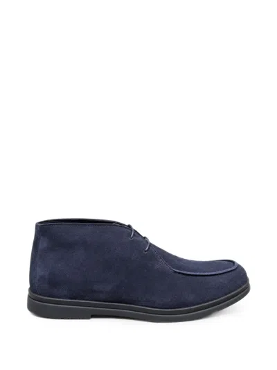 Poche Paris Cipele Lace-up Suede Boots In Blue