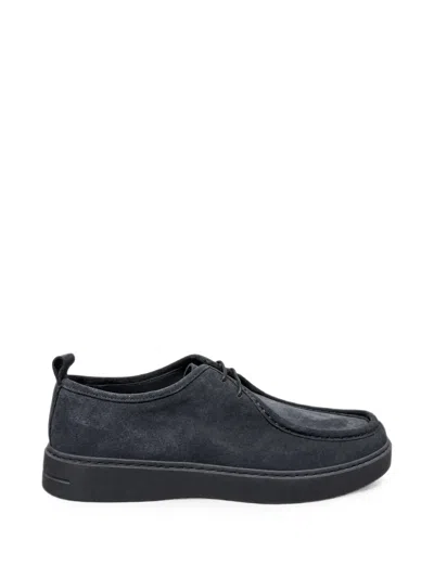 Poche Paris Cipele Lace-up Suede Loafers In Black