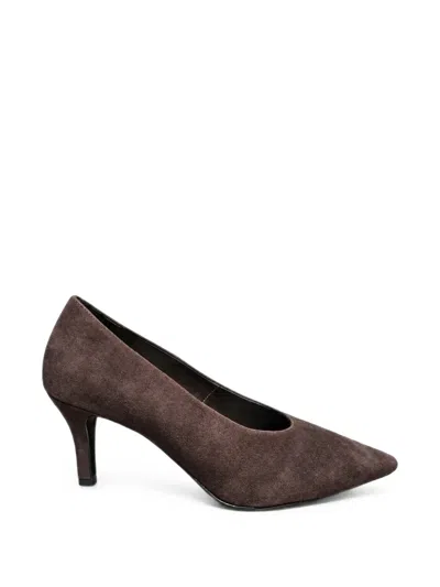 Poche Paris Cipele Pointed-toe Suede Pumps In Brown