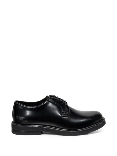 Poche Paris Cipele Polished-finish Derby Shoes In Black