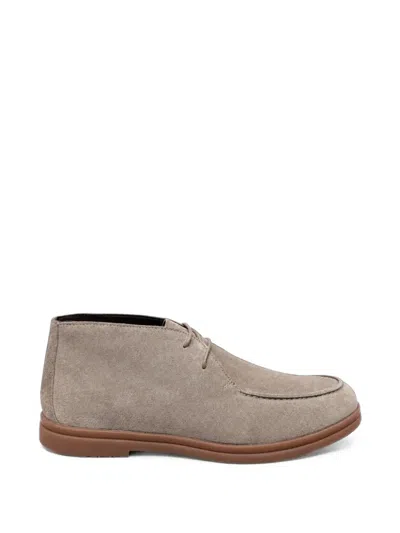Poche Paris Cipele Suede Lace-up Boots In Gray