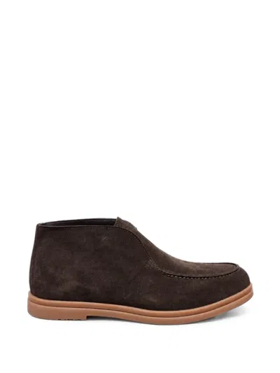 Poche Paris Cipele Suede Slip-on Boots In Black