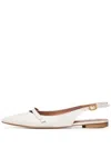 Poche Paris Corinn Pointed-toe Slingback Sandals In White