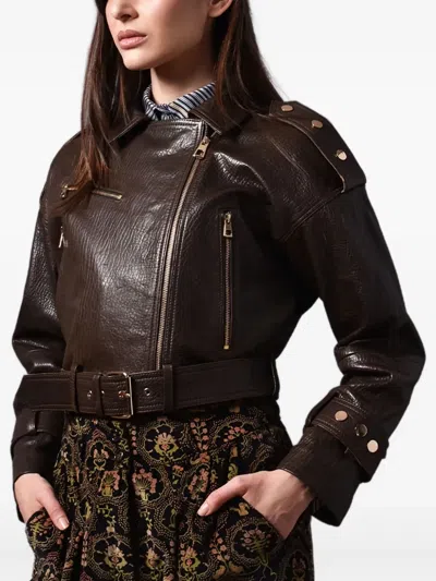 Poche Paris Cropped Biker Jacket