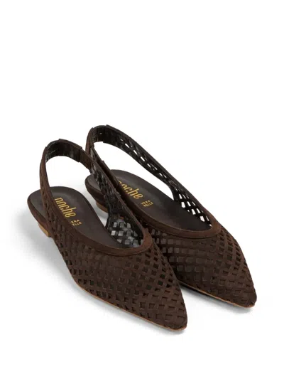 Poche Paris Cut-out Slingback Pumps In Brown