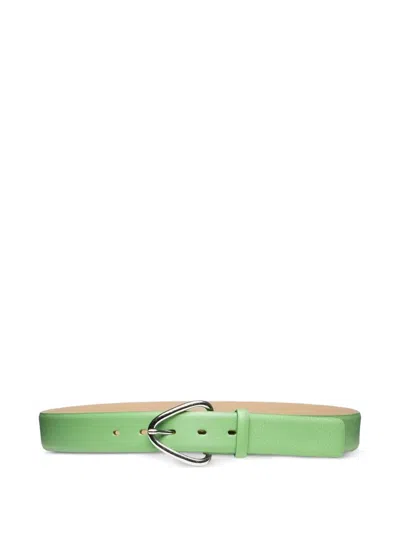 Poche Paris Dalia Remen Buckle Leather Belt In Green