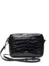 Poche Paris Embossed Cross Body Bag In Black