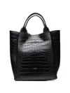 Poche Paris Embossed Tote Bag In Black