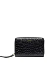 Poche Paris Embossed Zip Wallet In Black