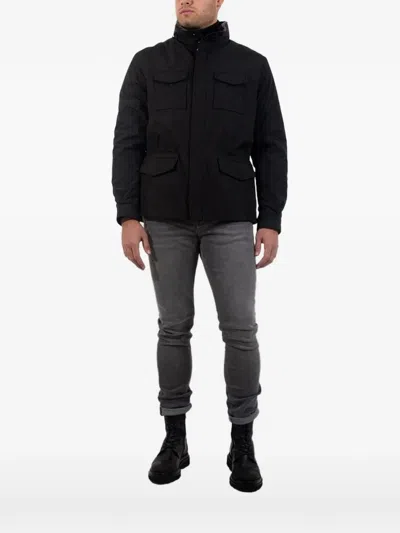 Poche Paris Faux-fur Trim Field Jacket In Black