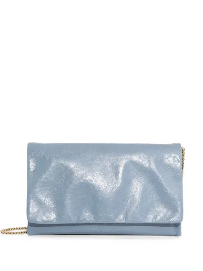 Poche Paris Foldover Chain-link Clutch Bag In Blau