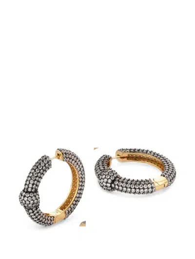 Poche Paris Harmony Crystal Hoop Earrings In 골드 톤