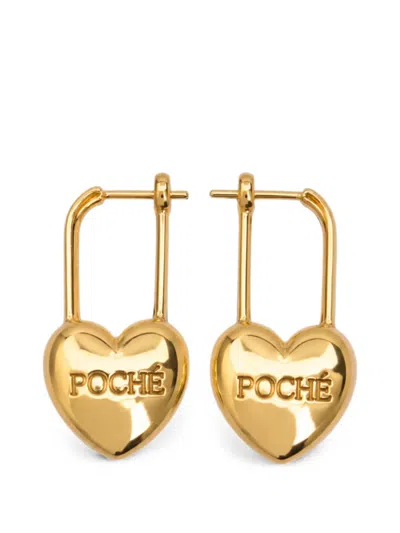 Poche Paris Heart Drop Earrings In 골드 톤