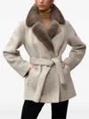 Poche Paris Herringbone Belted Jacket In Brown