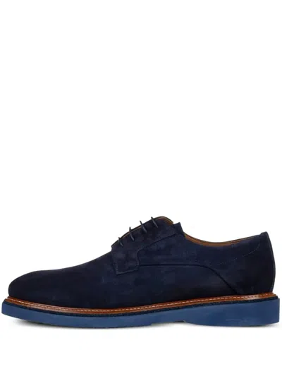 Poche Paris Janvier Lace-up Suede Loafers In Blue