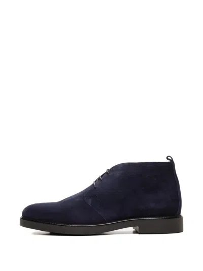 Poche Paris Lace-up Suede Loafers In Black