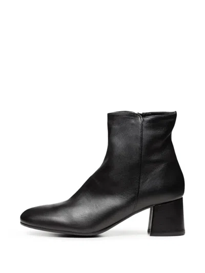 Poche Paris Leather Ankle Boots In Black