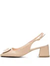 Poche Paris Leather Heeled Pumps
