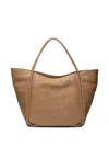 Poche Paris Leather Tote Bag In Brown