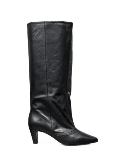 Poche Paris Melanie Leather Boots In Black