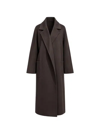 Poche Paris Notched-lapel Patch-pocket Coat In Brown