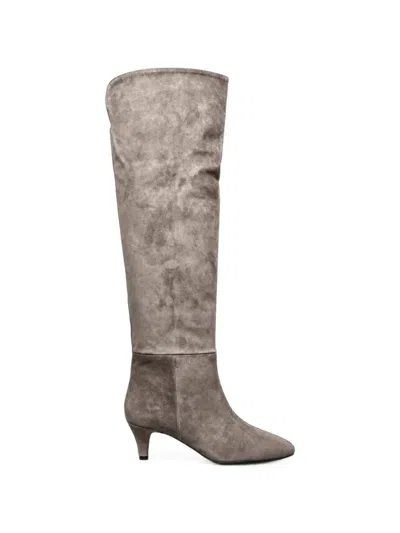 Poche Paris Over-the-knee Kitten-heel Boots In Gold