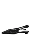 Poche Paris Perforated Slingback Flat Pumps