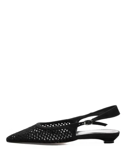 Poche Paris Perforated Slingback Flat Pumps
