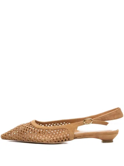 Poche Paris Pointed-toe Slingback Sandals In Brown