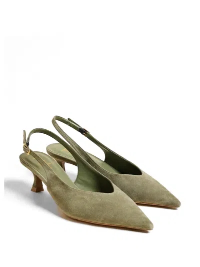 Poche Paris Pointed-toe Slingback Pumps In Green