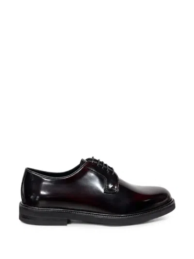 Poche Paris Polished-finish Derby Shoes In Black