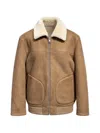 Poche Paris Shearling-collar Zip-up Jacket In Multi
