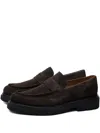 Poche Paris Strap Suede Loafers In Brown