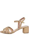 Poche Paris Strappy Block-heel Sandals In Neutral