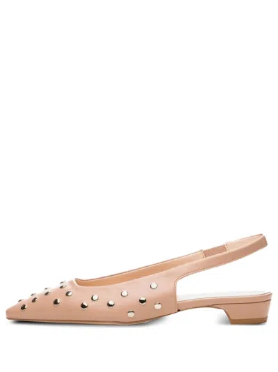 Poche Paris Stud-embellished Slingback Pumps