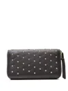 Poche Paris Studded Zip Wallet In Black