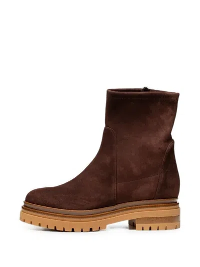 Poche Paris Suede Chunky-sole Ankle Boots In Multi