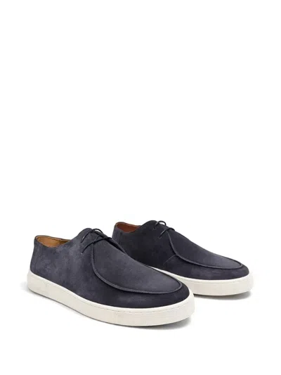Poche Paris Suede Derby Shoes In Blue