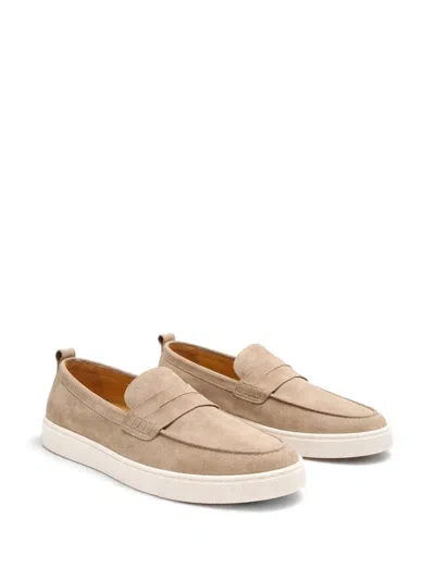 Poche Paris Suede Loafers In Animal Print