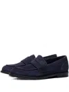 Poche Paris Suede Round-toe Loafers In Blue