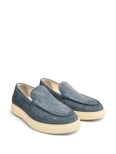 Poche Paris Suede Slip-on Loafers In Blue