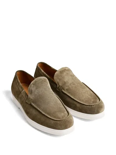 Poche Paris Suede Slip-on Loafers In Green