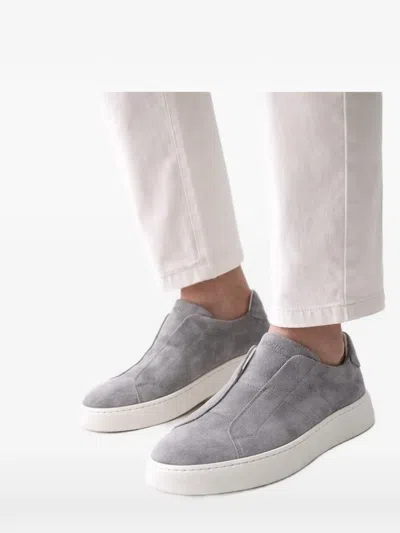 Poche Paris Suede Sneakers In Gray