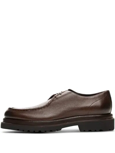 Poche Paris Grained-leather Derby Shoes