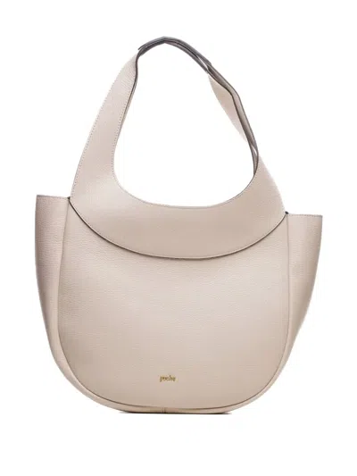 Poche Paris Torba Curved Tote Bag In Gray