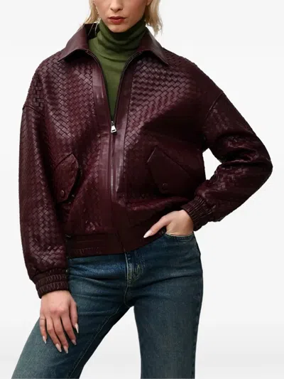 Poche Paris Woven Jacket In Brown